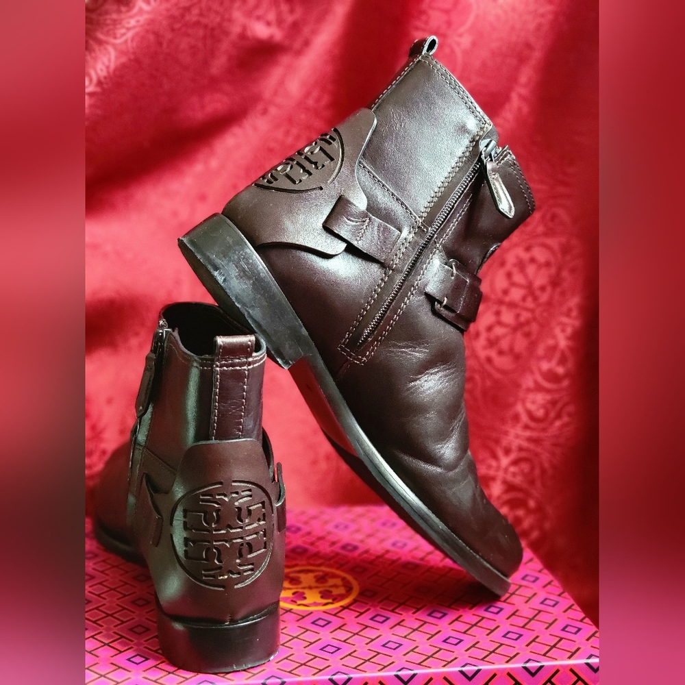 Tory Burch Leather Ankle Boots Sz 9